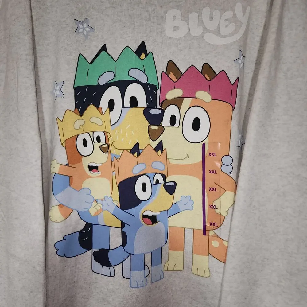 Bluey family gray sweatshirt men's XXL